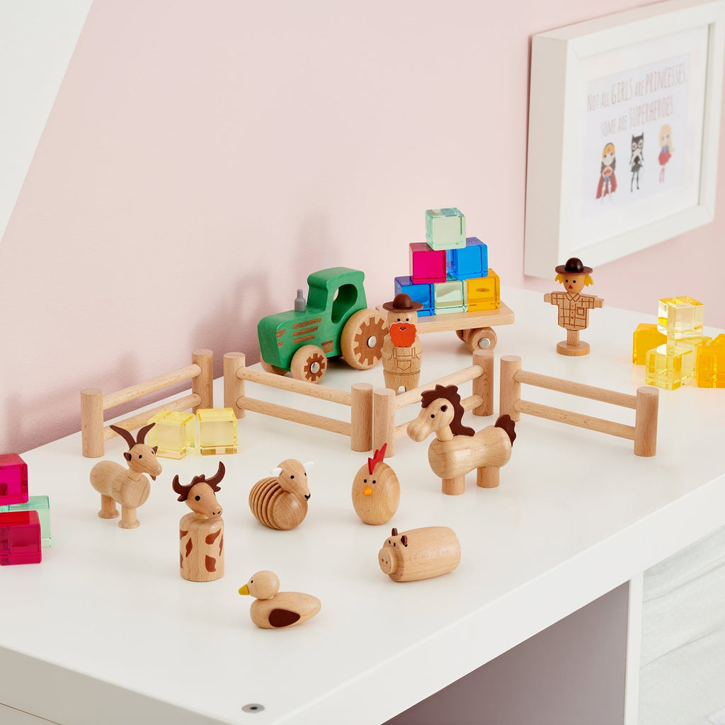 Wooden Farm Set - 11 pieces