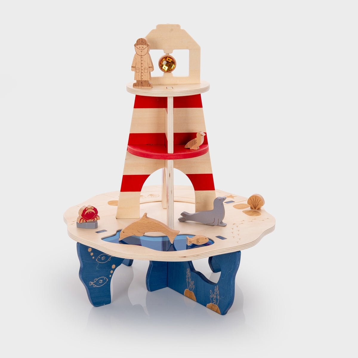 Wooden Lighthouse Island Play Set
