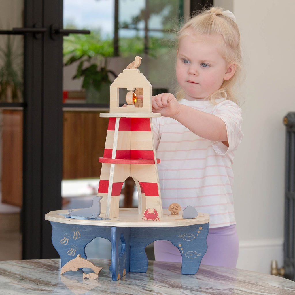 Wooden Lighthouse Island Play Set