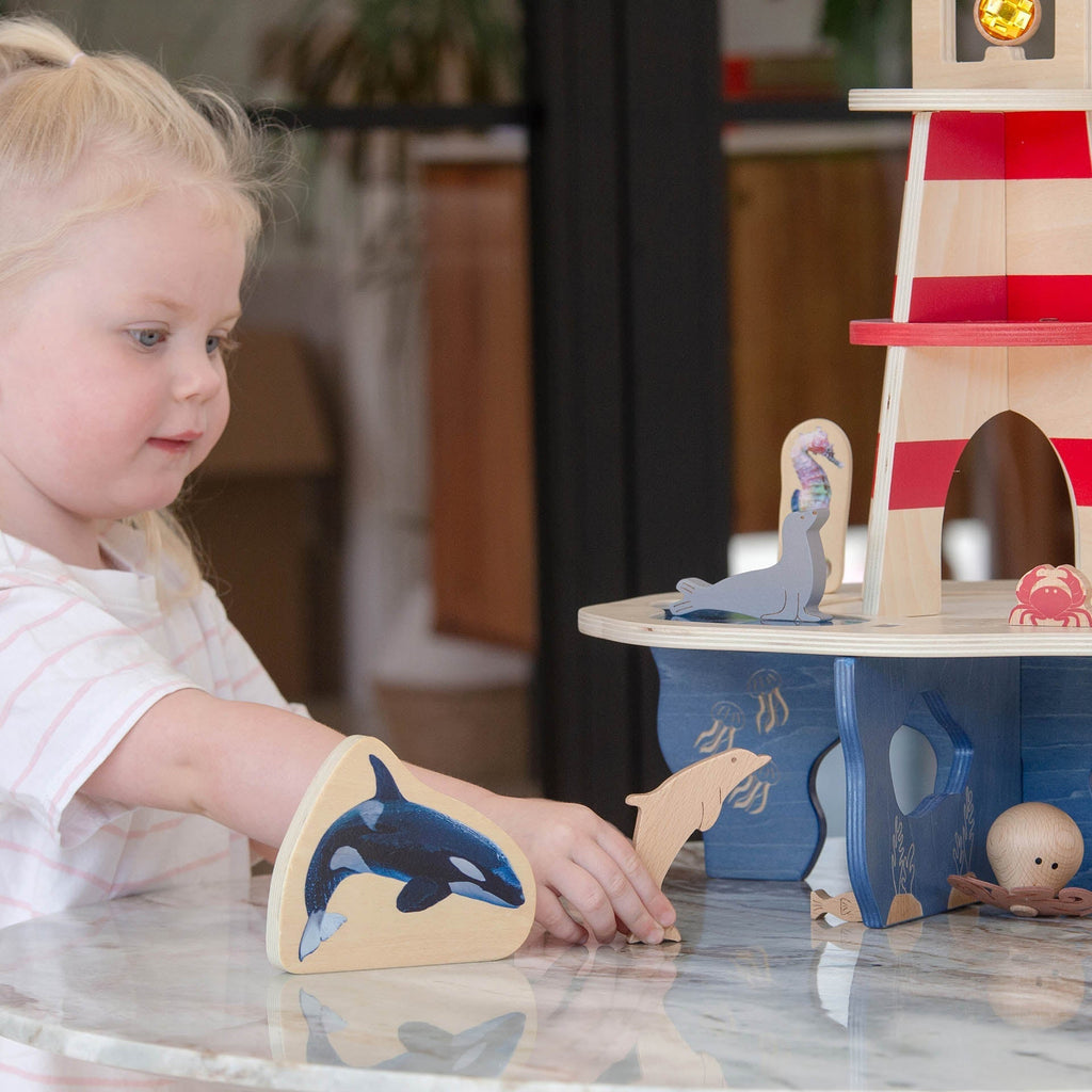 Wooden Lighthouse Island Play Set