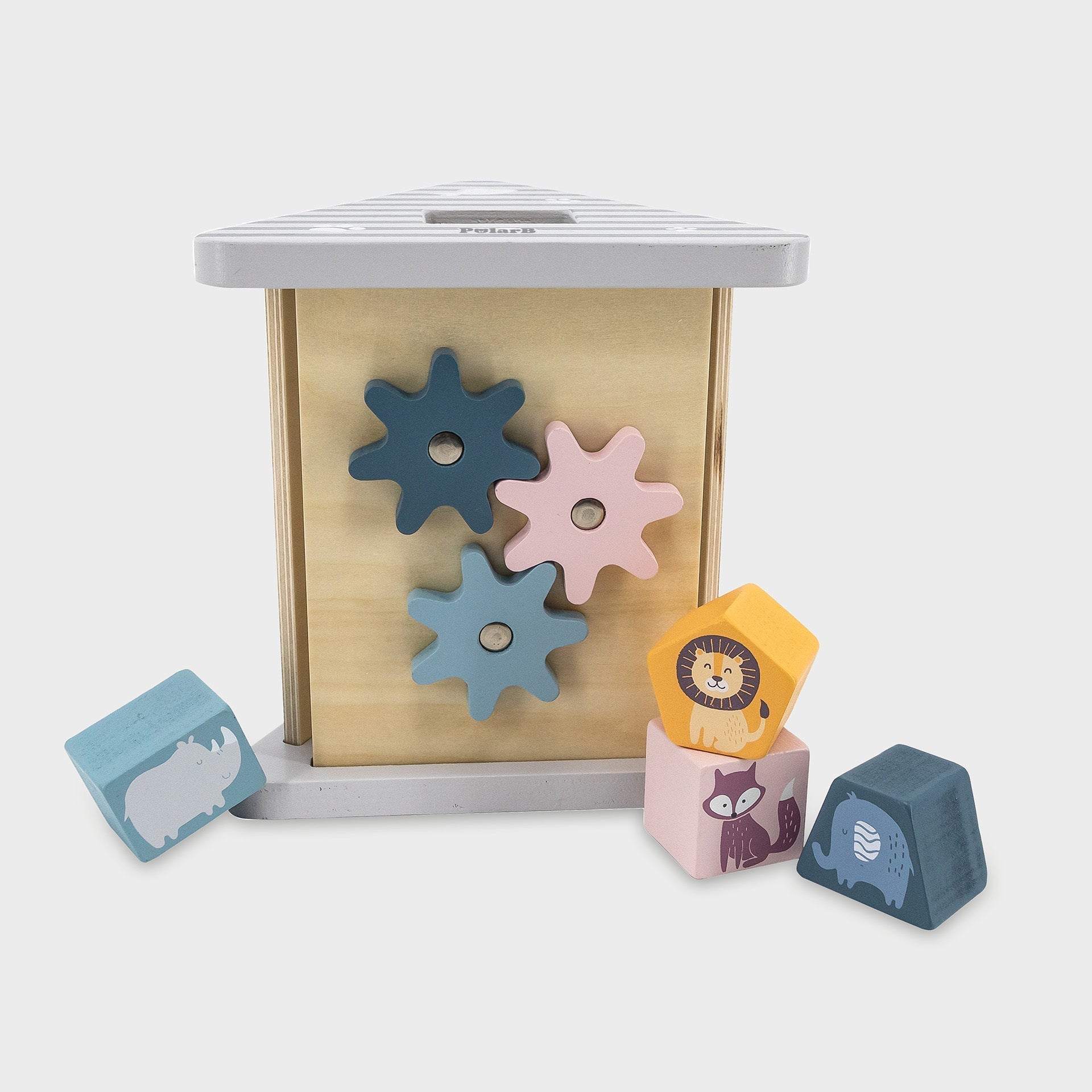 Wooden Shape Sorter & Gear Play