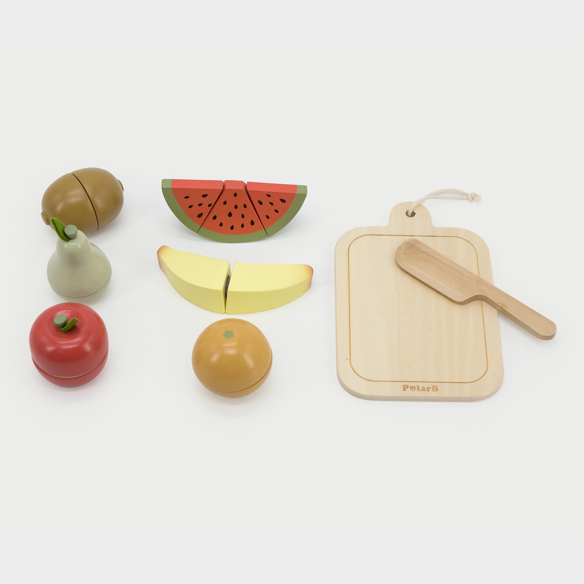 Wooden Cutting Fruit with Wooden Knife & Board