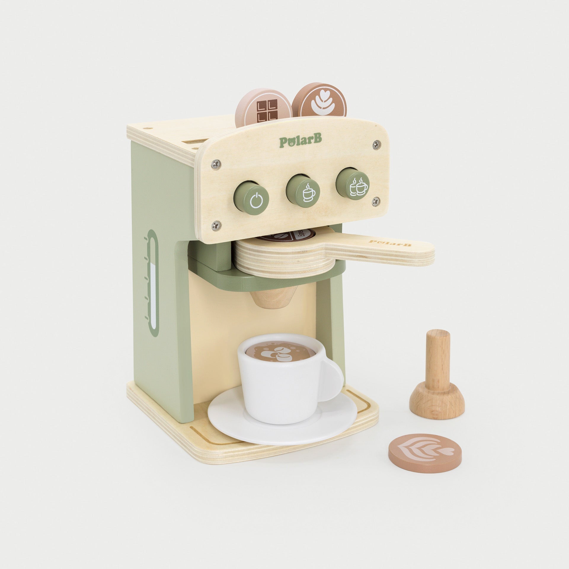 Wooden Coffee Machine Set