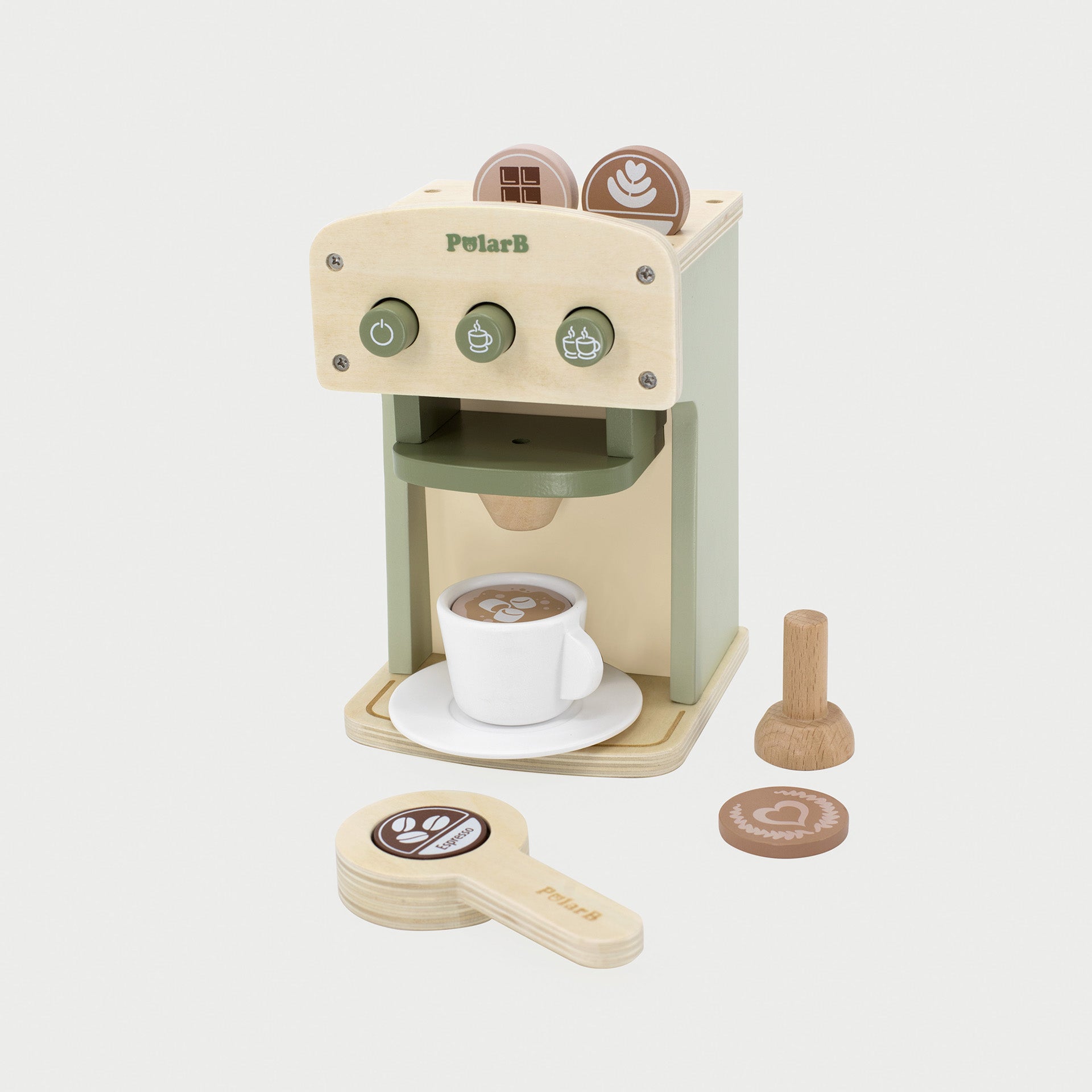 Wooden Coffee Machine Set