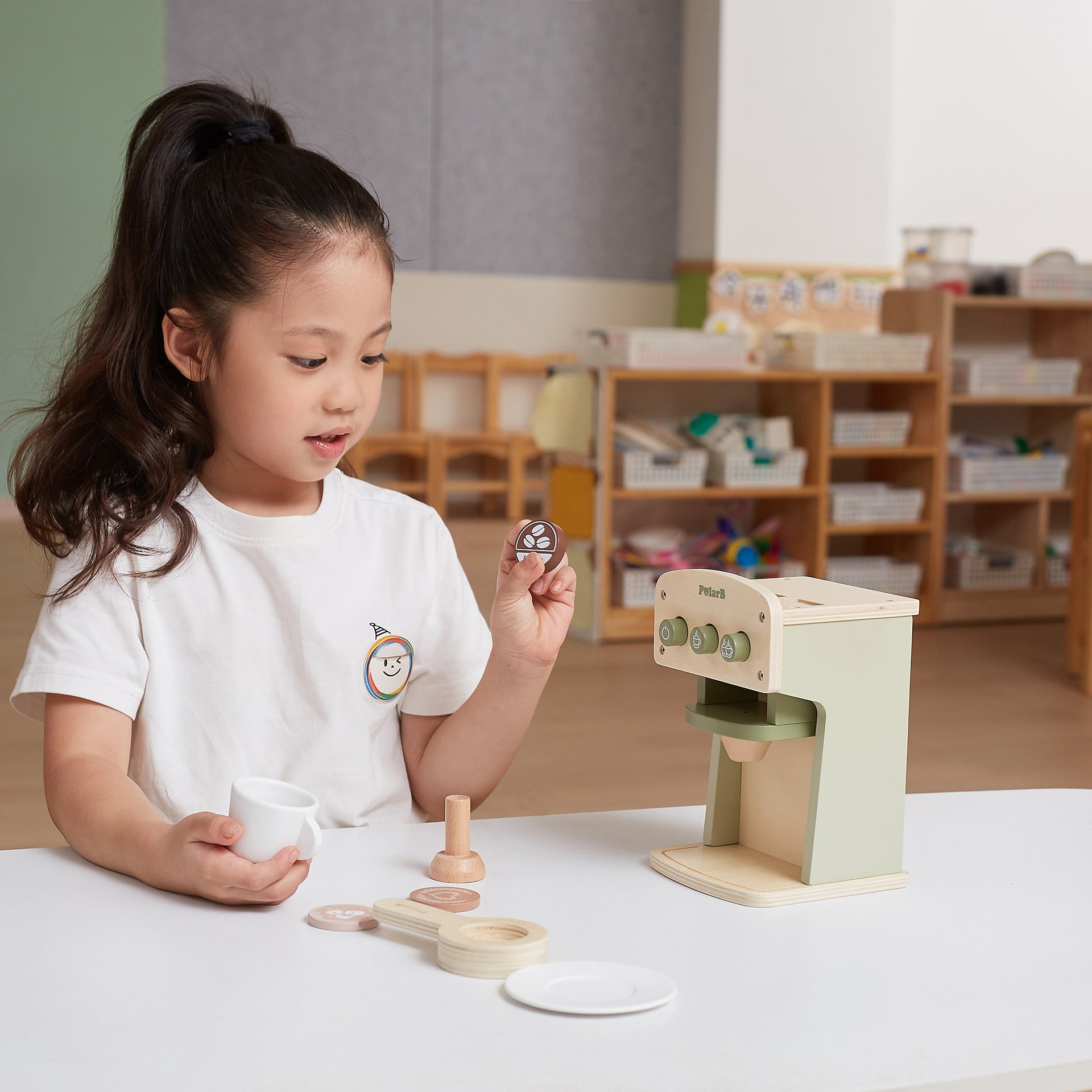 Wooden Coffee Machine Set
