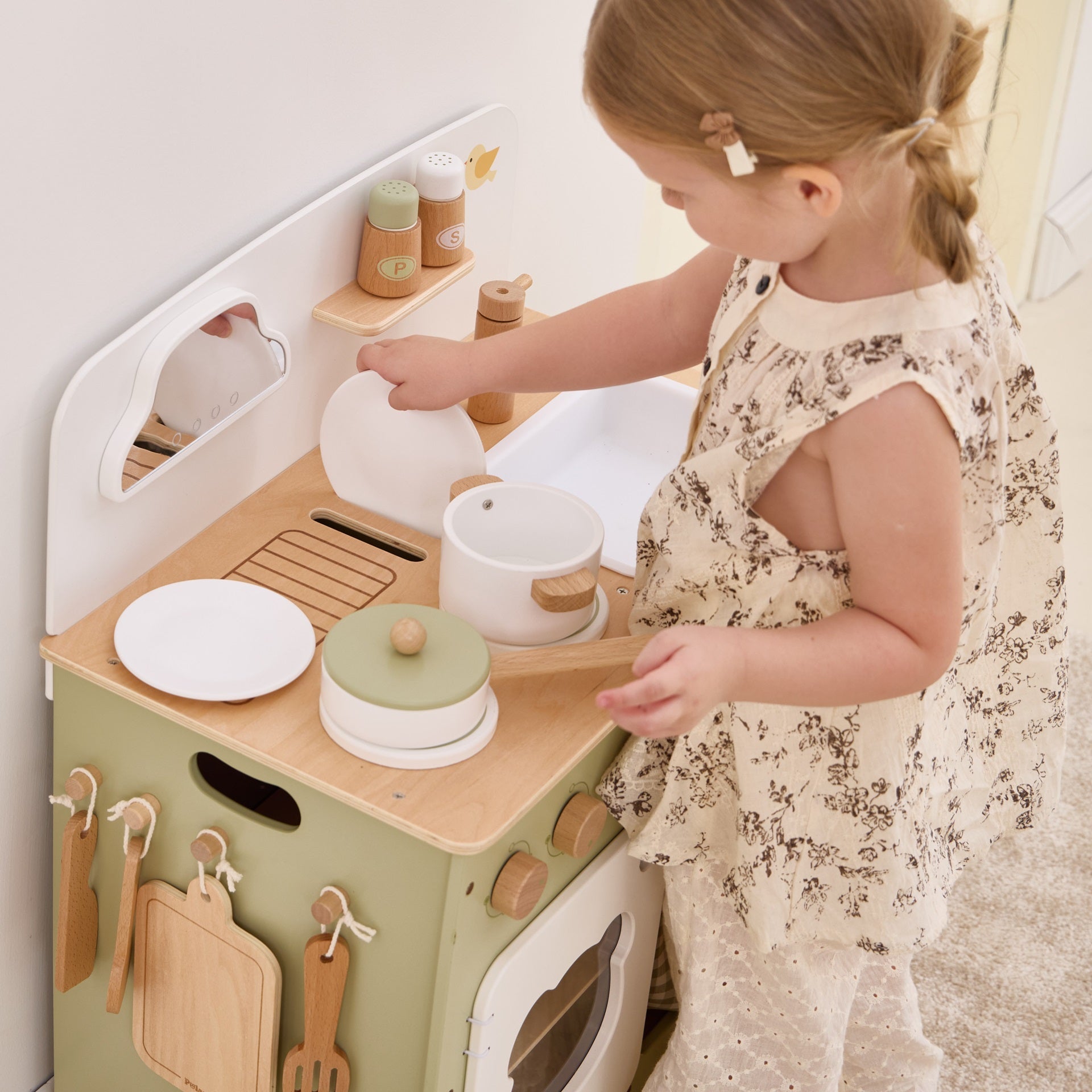 Wooden Play Kitchen Set