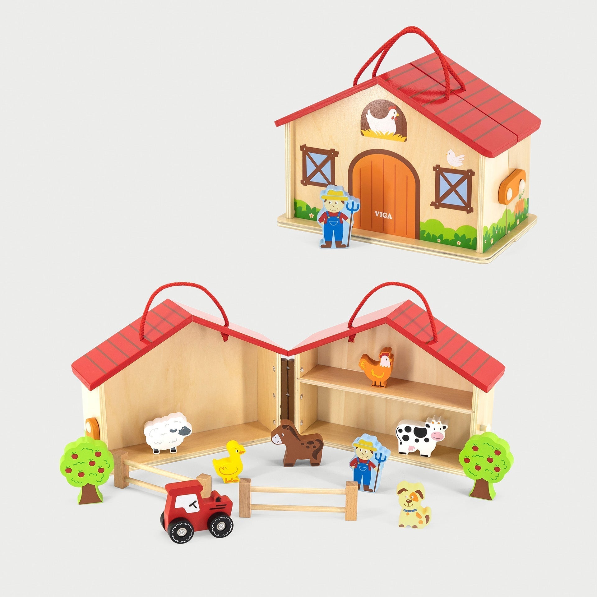 Foldable Farm Playset with Carry Handle