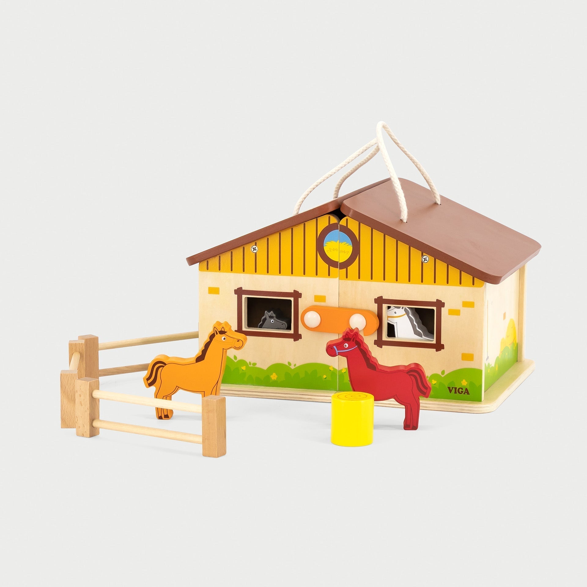 Wooden Foldable Stable Playset