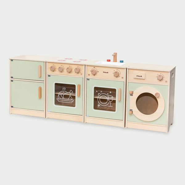 Wooden Toddler Play Kitchen Set