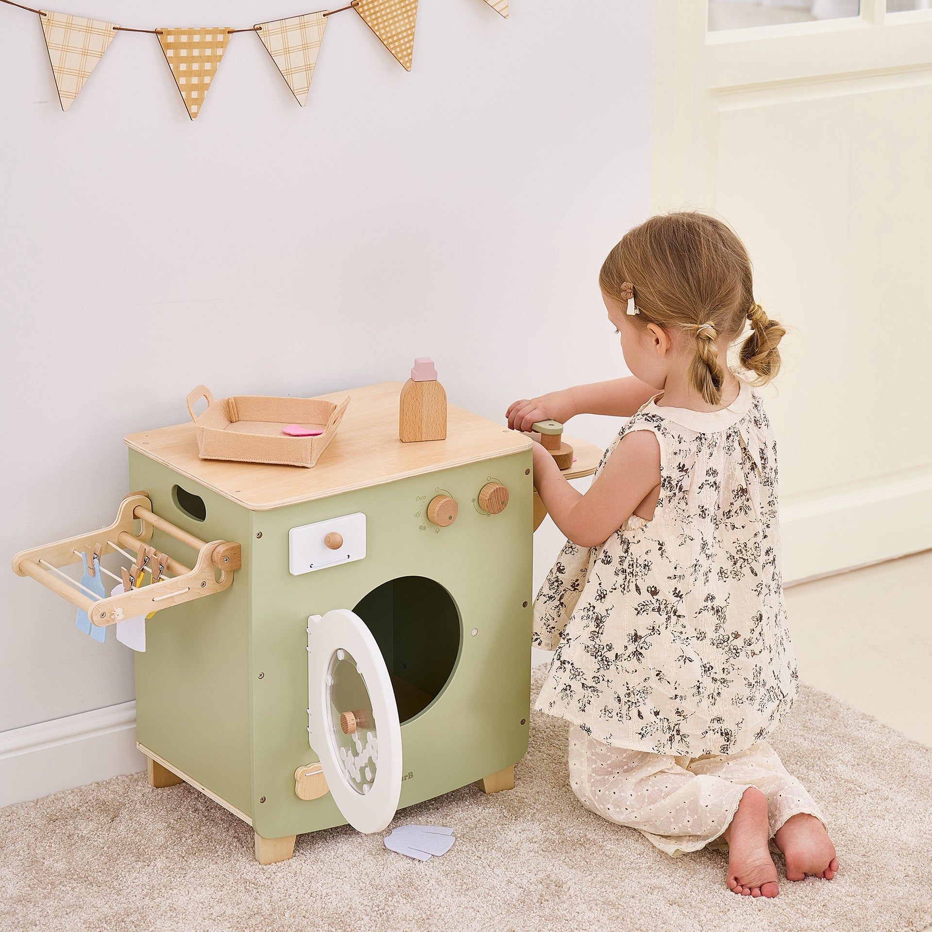 Wooden Washing Machine Set
