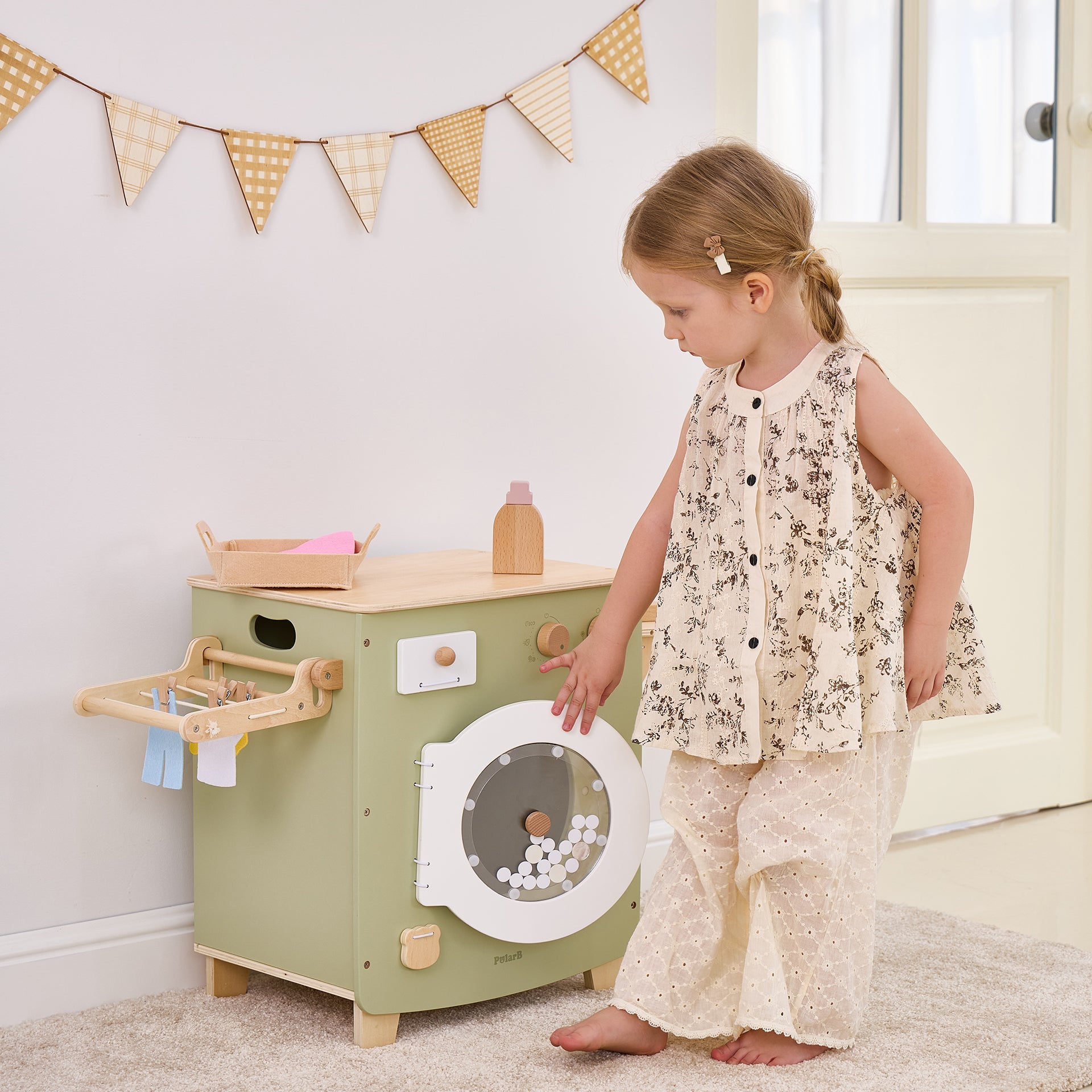 Wooden Washing Machine Set