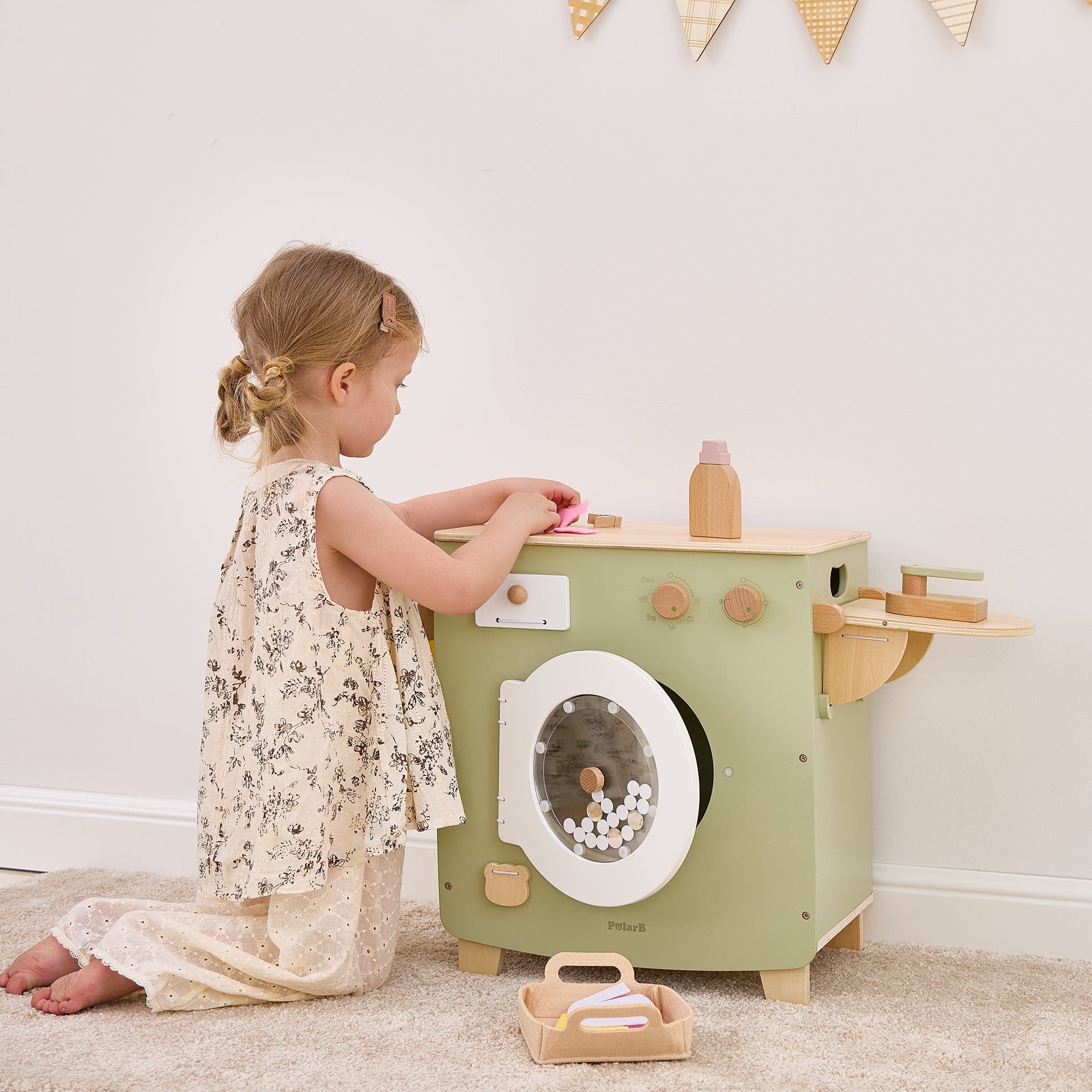Wooden Washing Machine Set