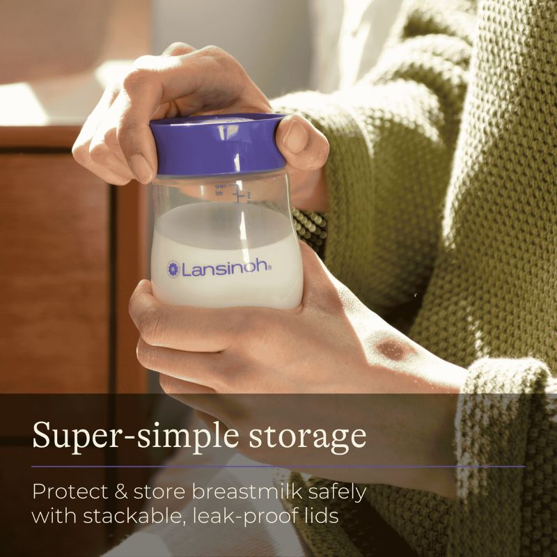 Lansinoh Plastic Milk Storage Bottles - 4 Pack