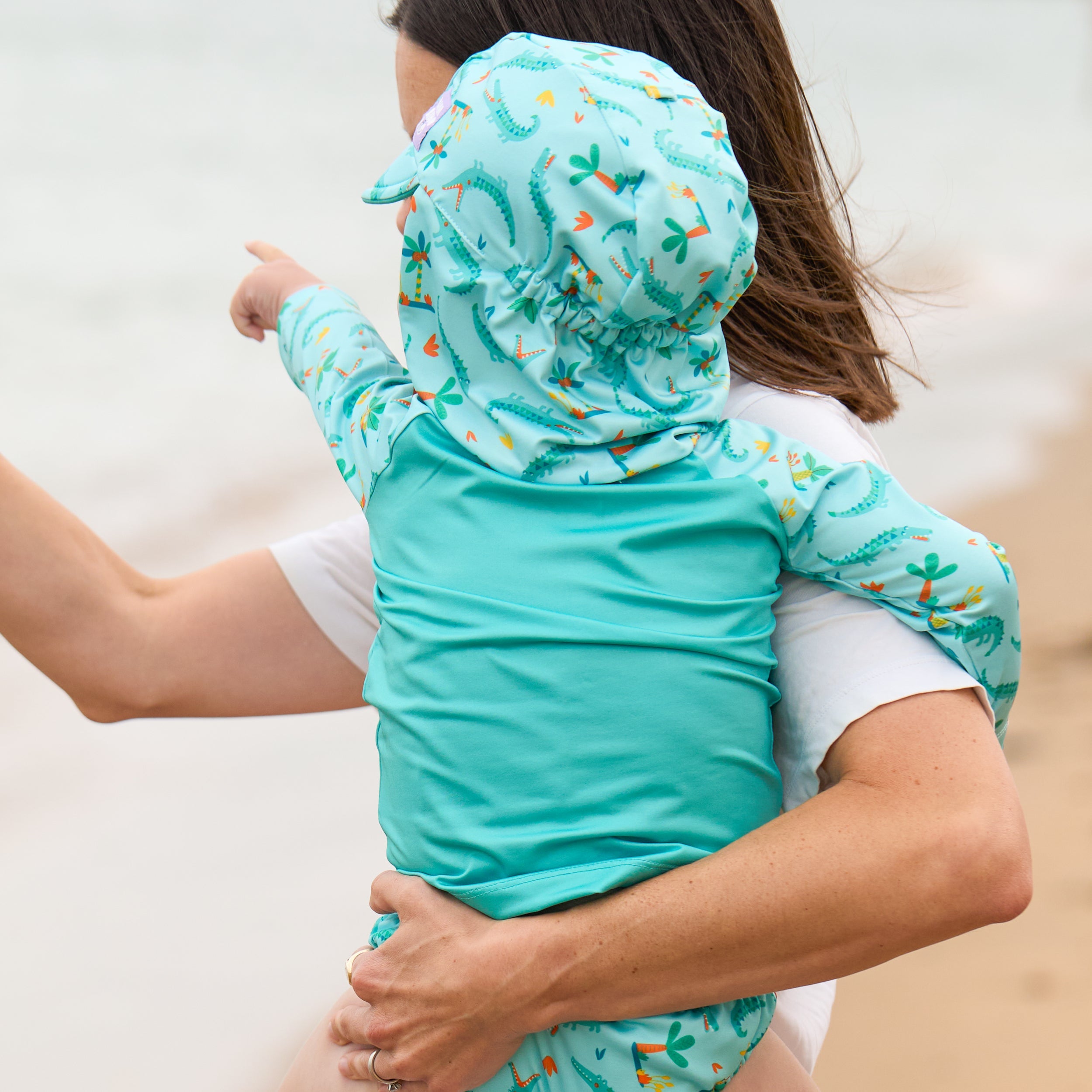 Bambino Mio UPF 40+ Reversible Swim Hat for Babies and Toddlers - Crafty Croc