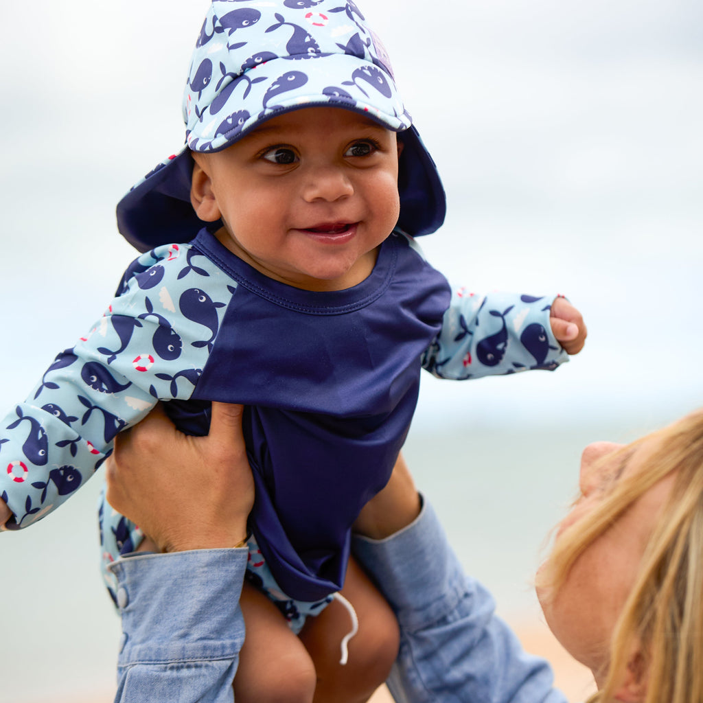 Bambino Mio UPF 40+ Soft and Gentle Protective Swim Rash Vest - Blue Whale