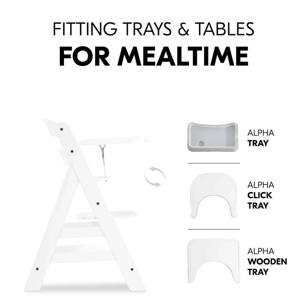 Hauck Alpha+ Wooden Highchair - White