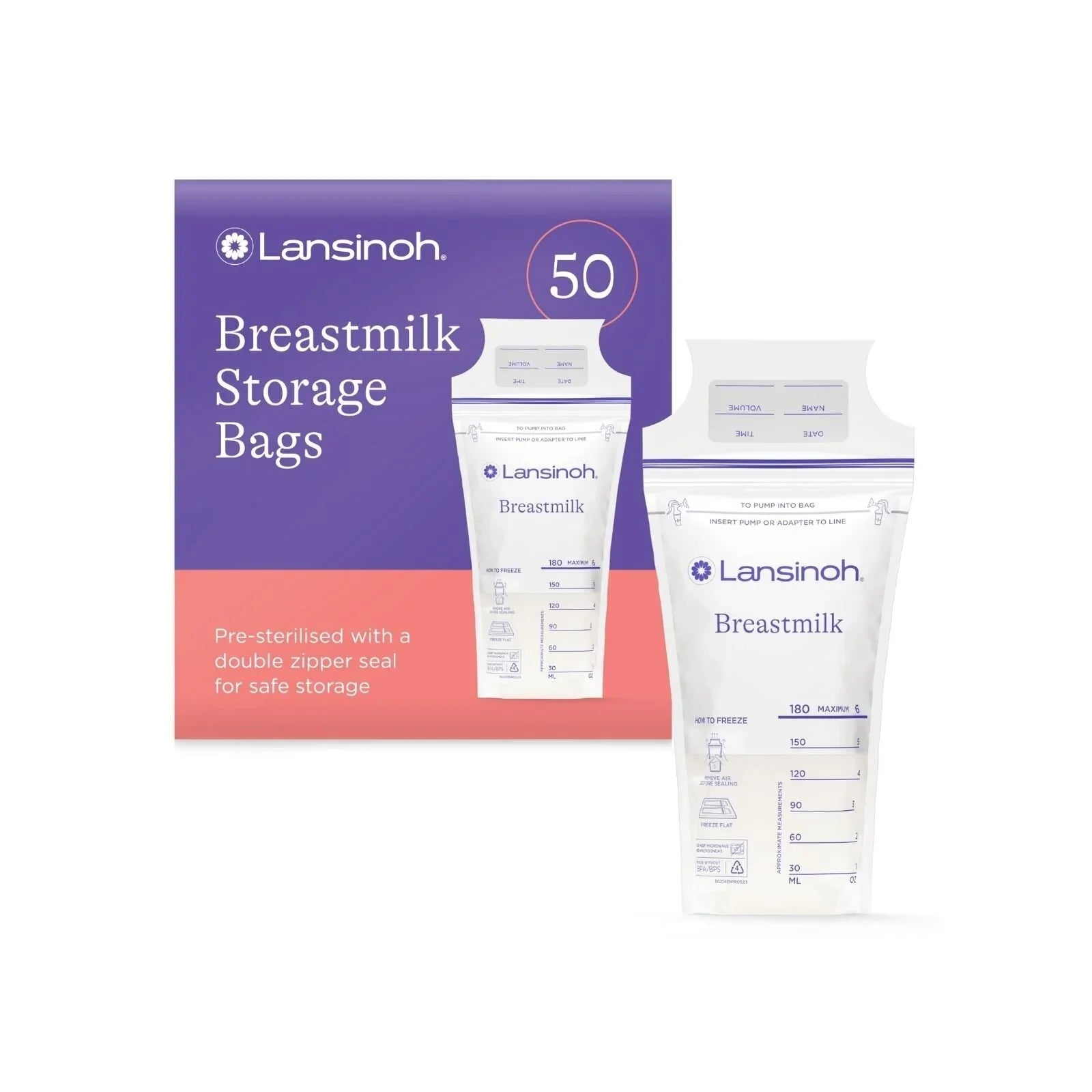 Lansinoh Breastmilk Storage Bags - Pack of 50