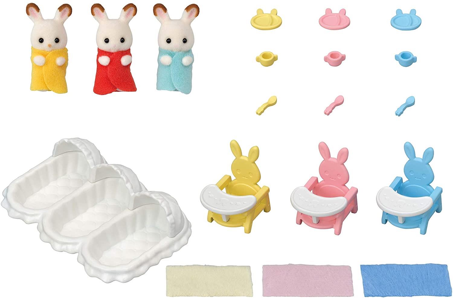 Sylvanian Families - Chocolate Rabbit Triplets Care Set