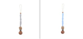 Beech & Silicone Dummy / Pacifier Clip