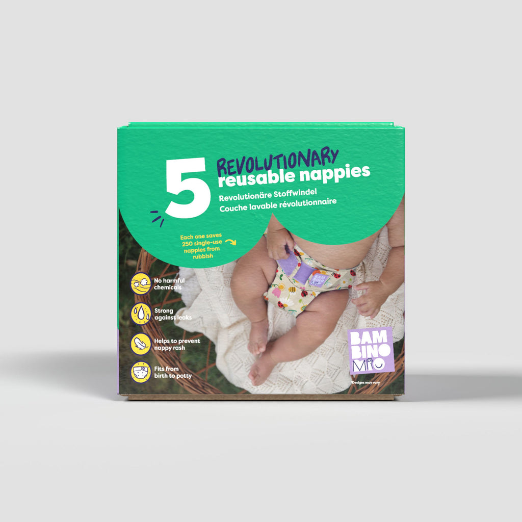 Revolutionary Reusable Nappy Bundle 5 Pack - Paintbox Pastels