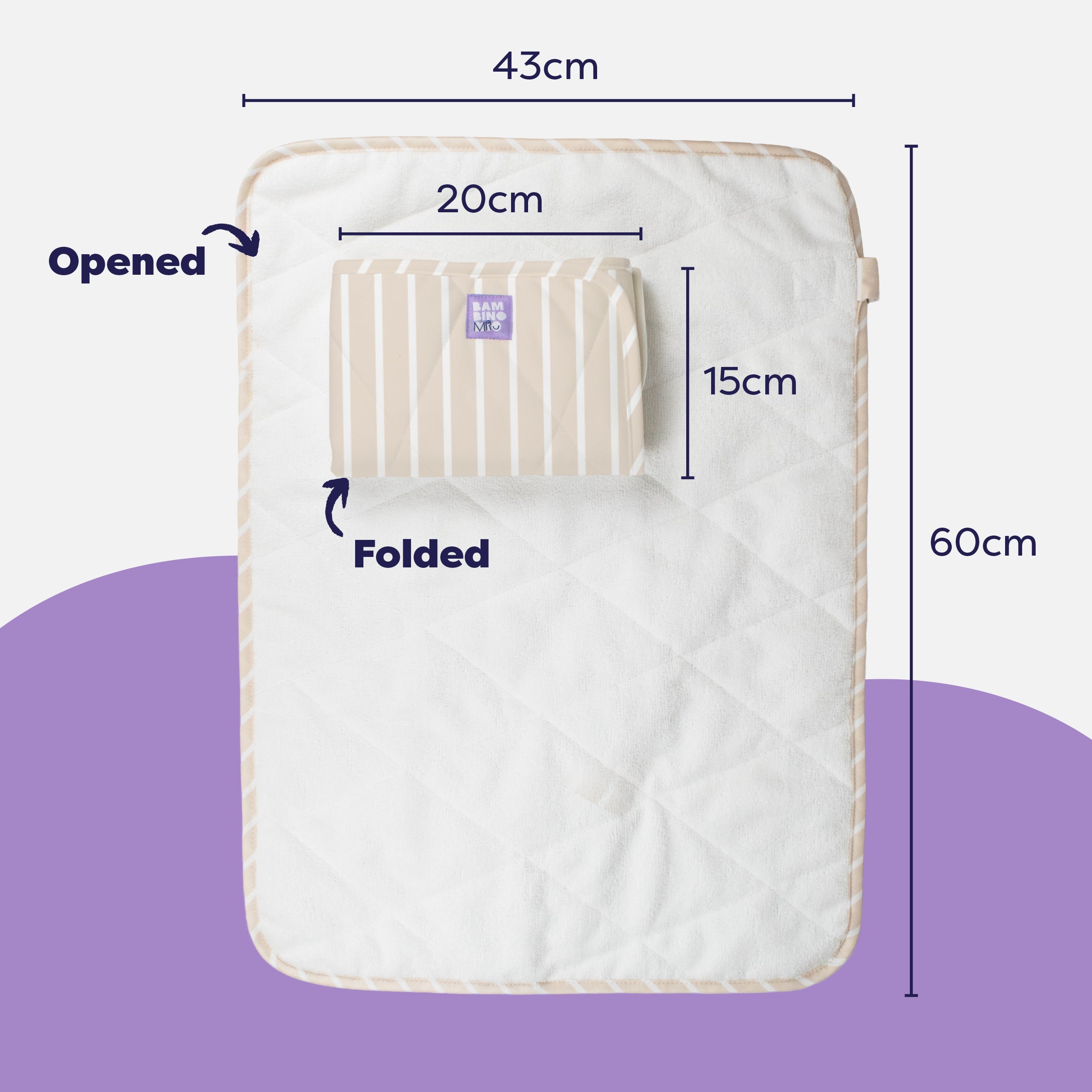 Bambino Mio On-The-Move Baby Changing Mat - Neutral Stripe