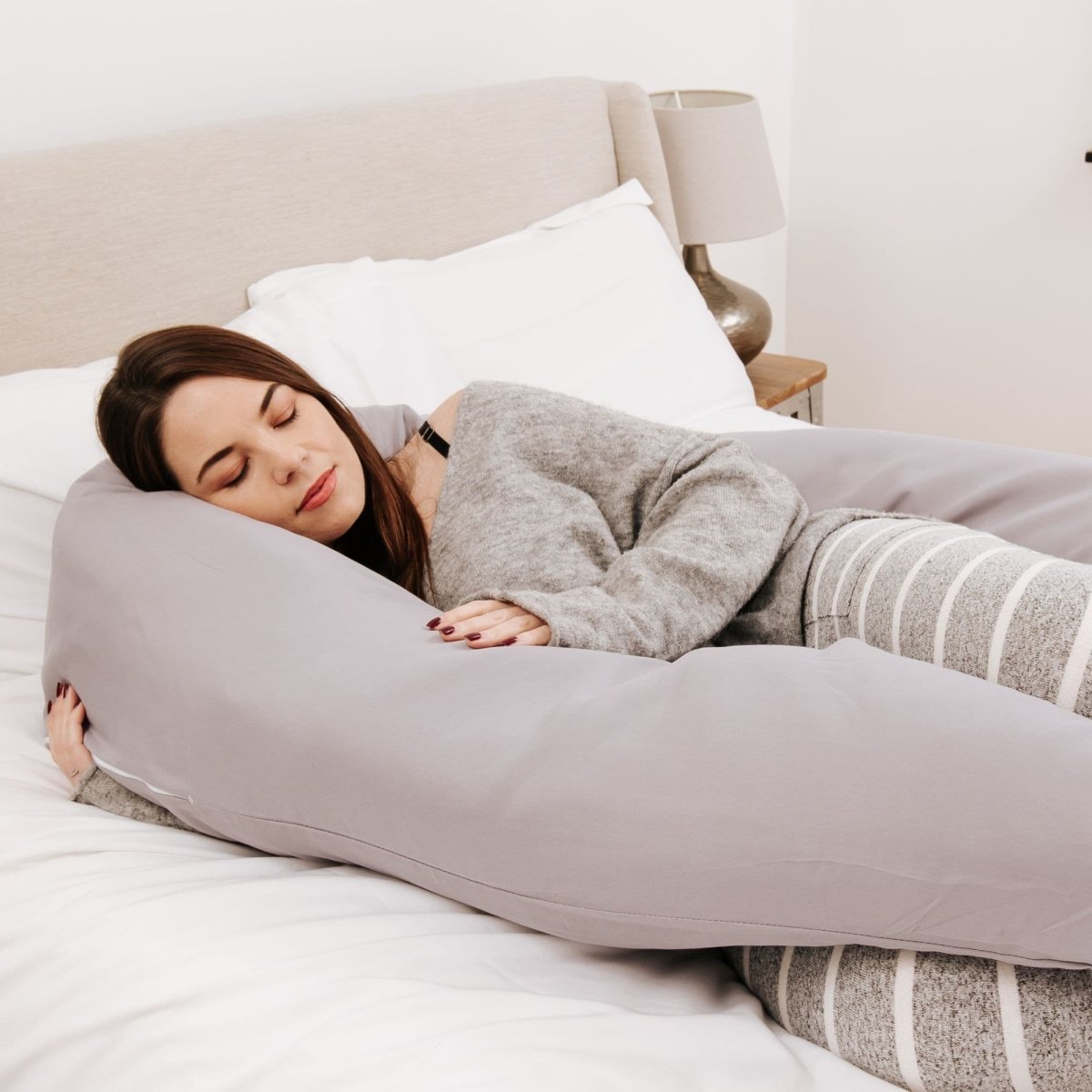 9 Ft Maternity Pillow And Case - Grey - Baby&More