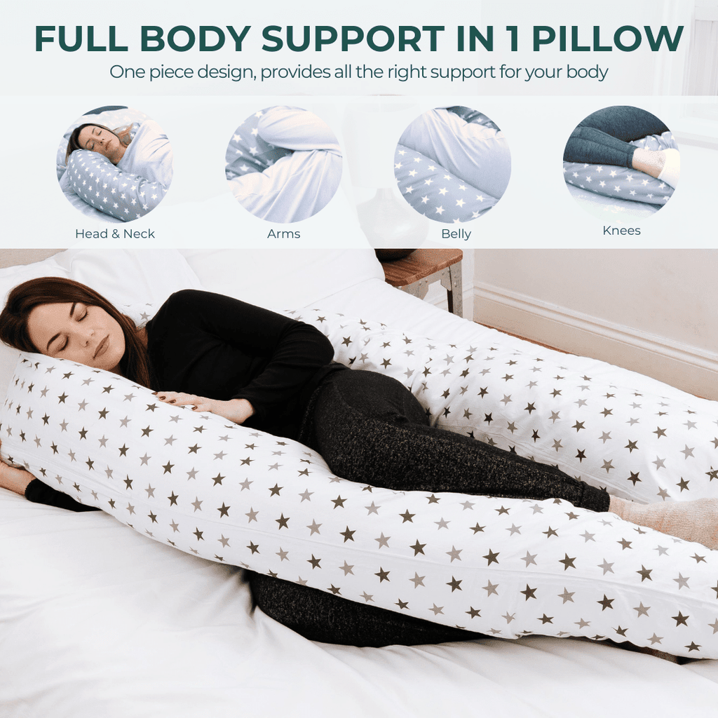 9 ft Maternity Pregnancy Pillow With Case - White - Baby&More