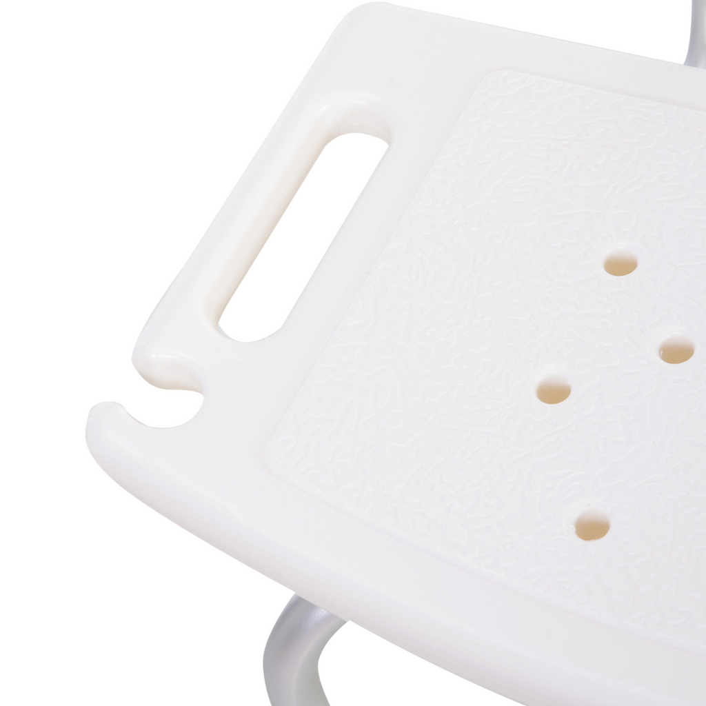 Bath / Shower Chair with Backrest, Adjustable Height - Max 136kg.