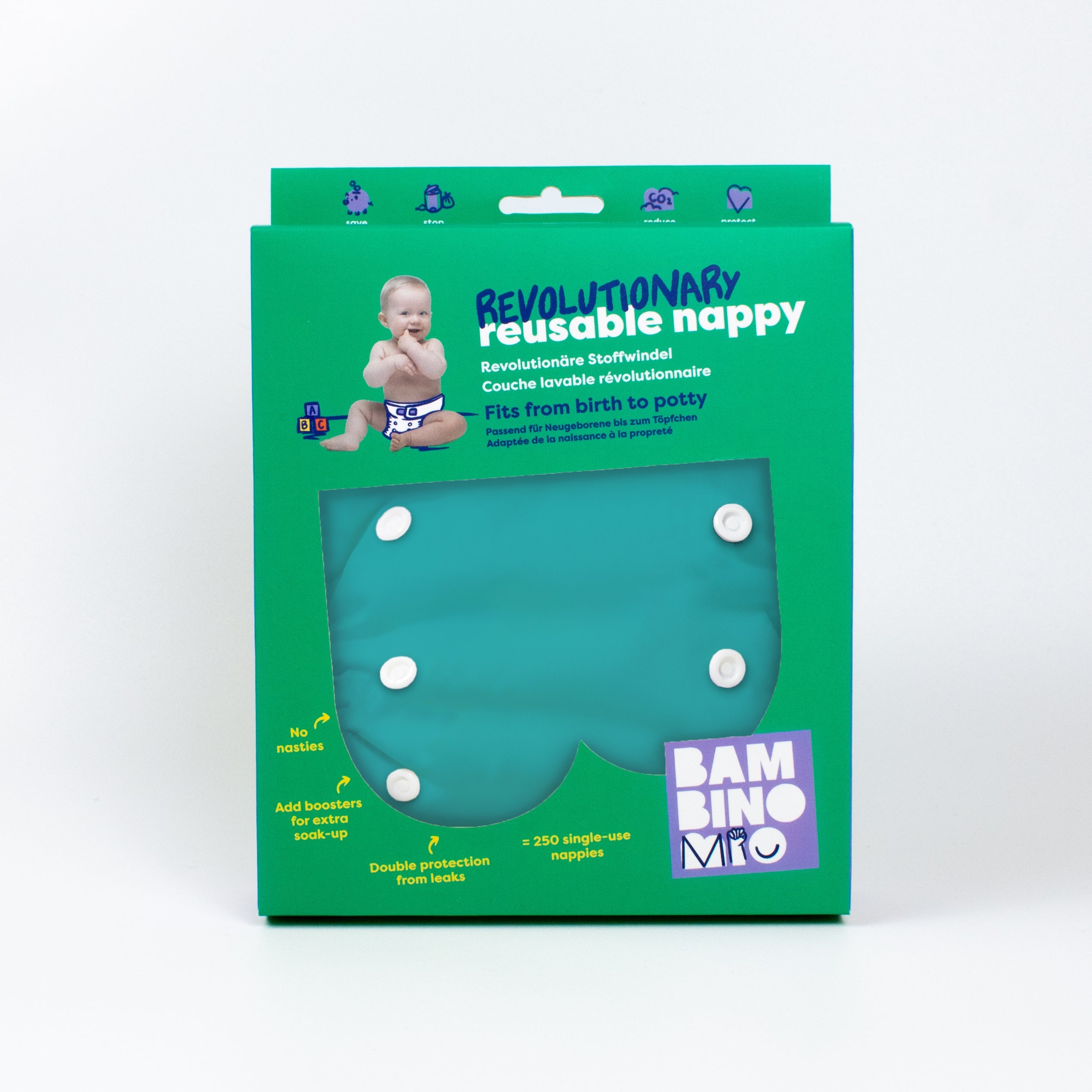 Bambino Mio Revolutionary Reusable Nappy - Teal