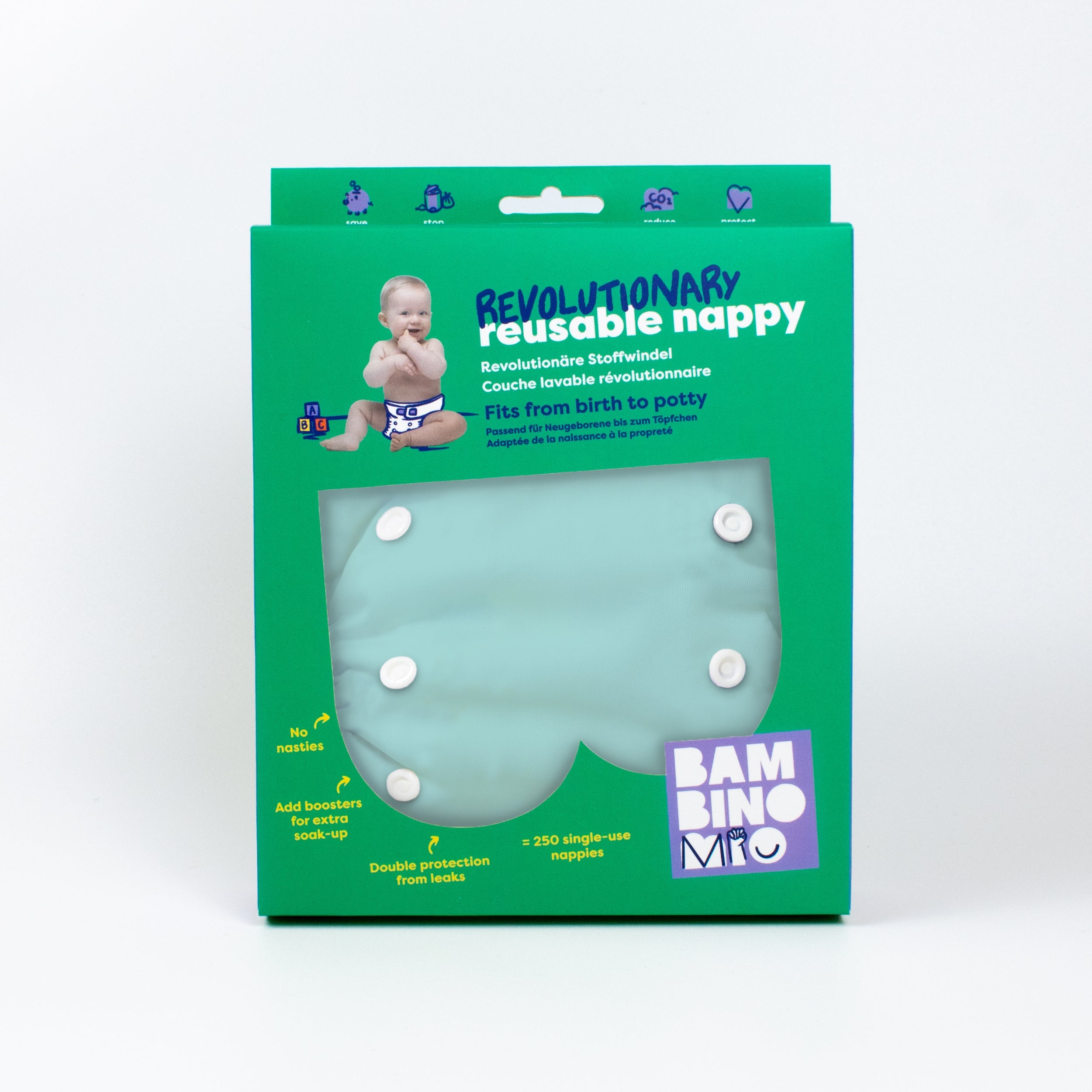 Bambino Mio Revolutionary Reusable Nappy - Aqua