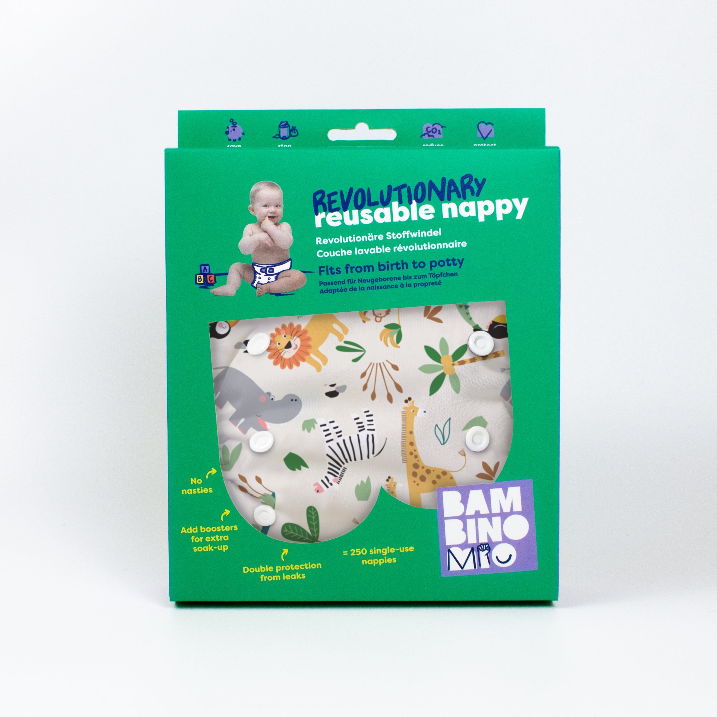 Bambino Mio Revolutionary Reusable Nappy - Safari Squad