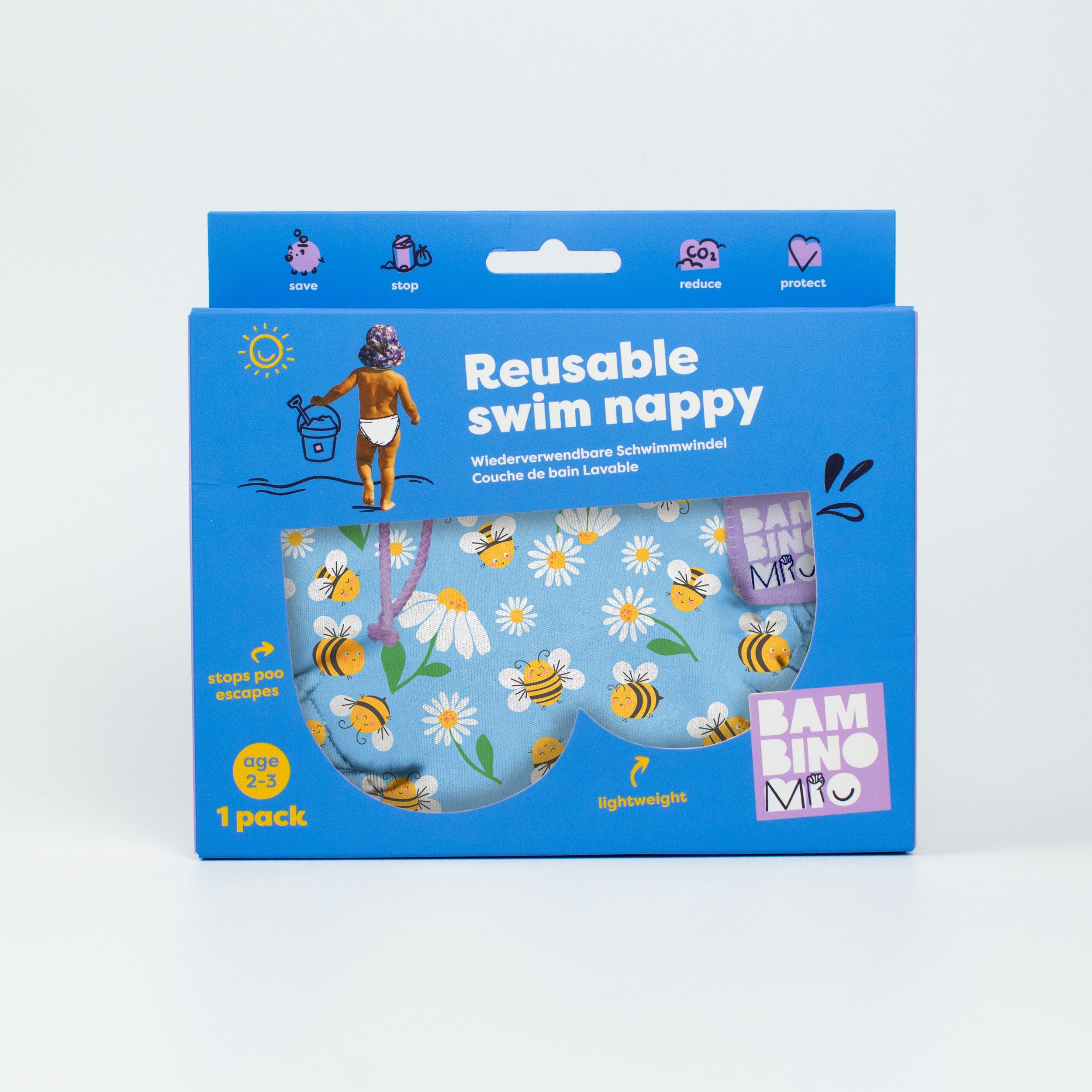 Bambino Mio Reusable Swim Nappy - Busy Bees