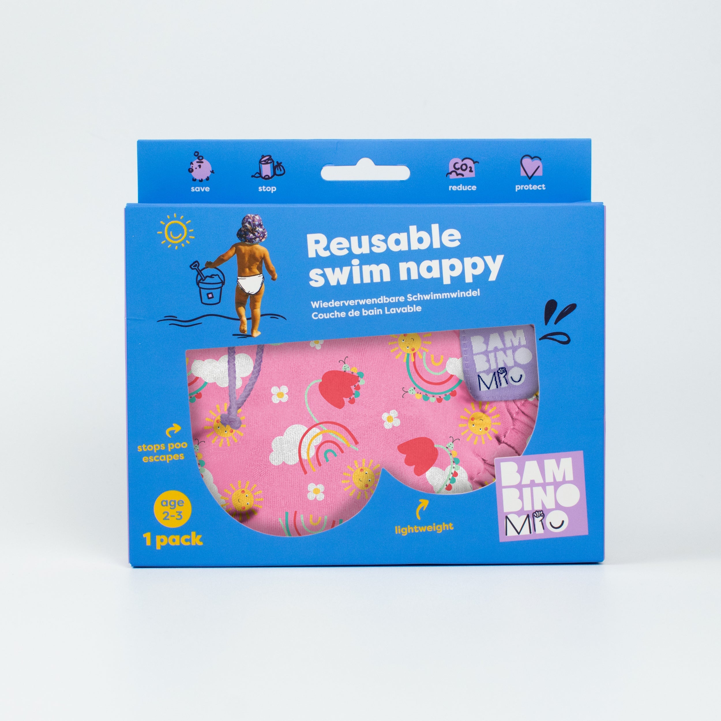 Bambino Mio Reusable Swim Nappy - Happy Days