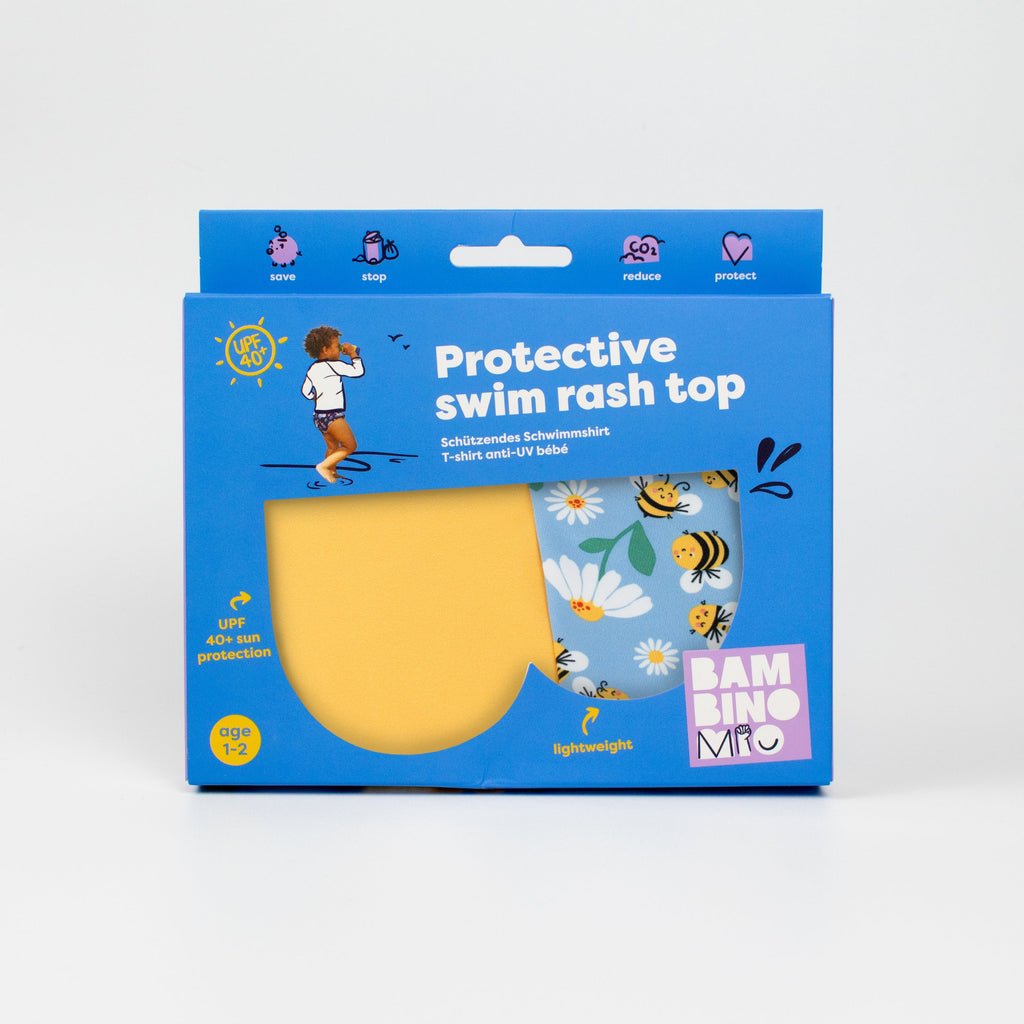 Bambino Mio UPF 40+ Soft and Gentle Protective Swim Rash Vest - Busy Bees