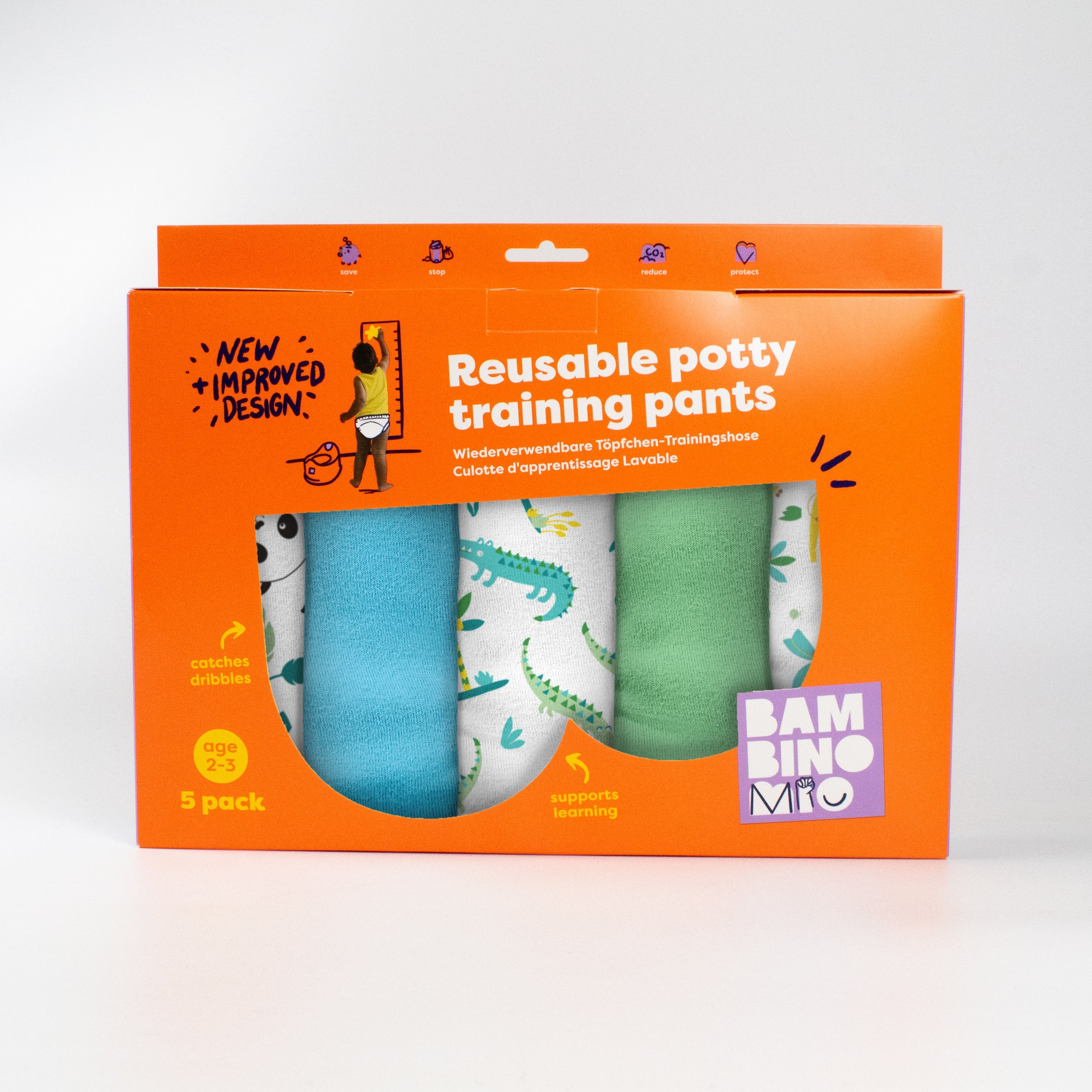 Bambino Mio Reusable Potty Training Pants - 5 Pack - Wild Life - Elite Design