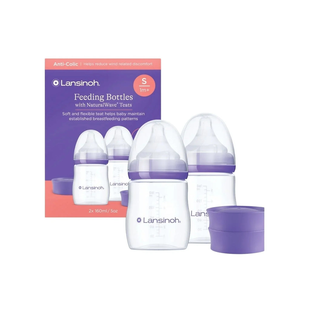 Lansinoh Feeding Bottles with NaturalWave Teats 160ml - Pack of 2