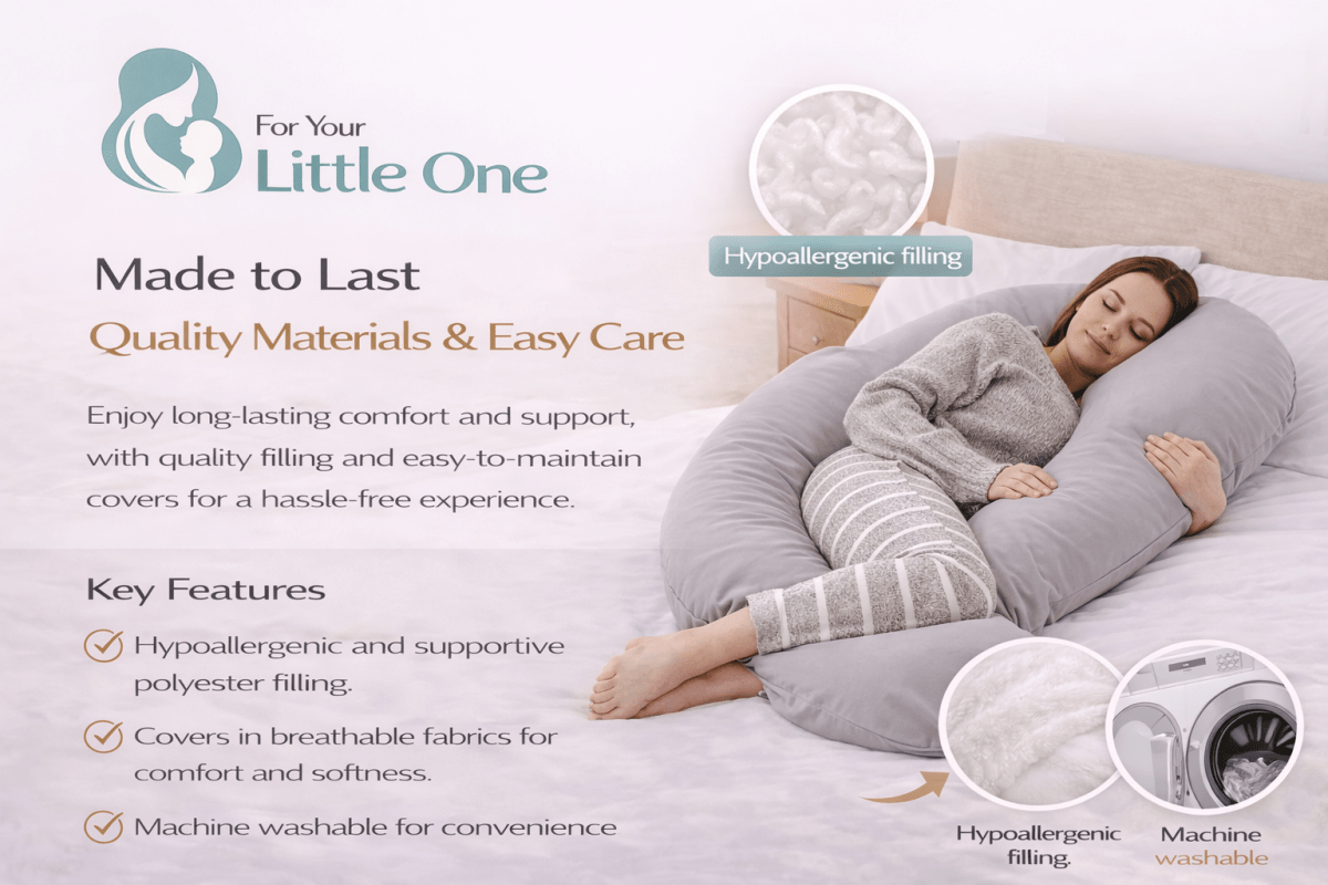 9 Foot Maternity Pillow And Case - Light Blue