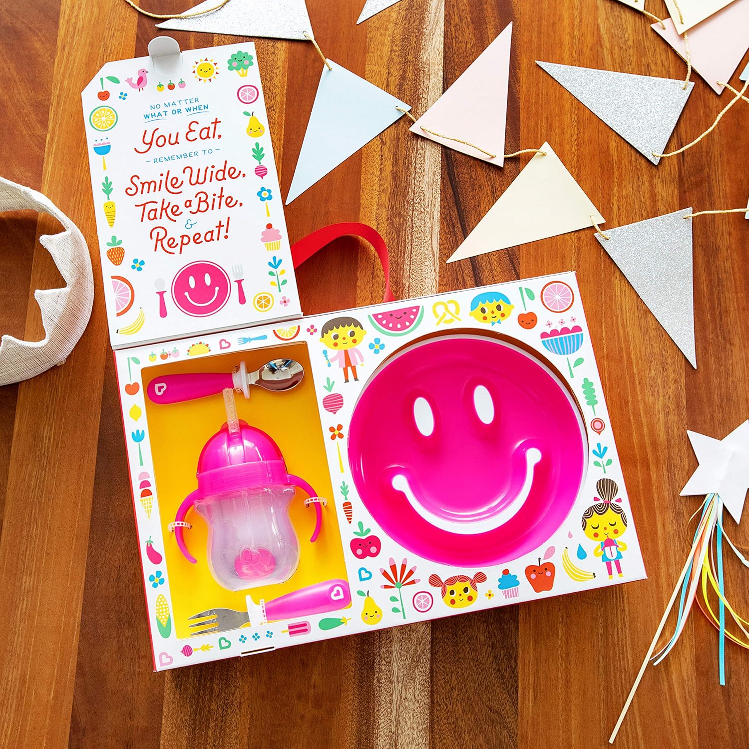Munchkin Be Happy Toddler Dining Set - Pink