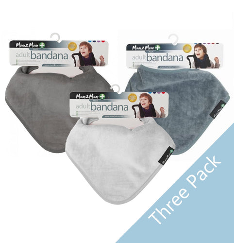 3 PACK Mum 2 Mum PLUS Adult Bandana - Mushroom / Grey / Stone