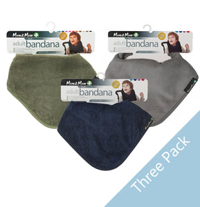 3 PACK Mum 2 Mum PLUS Adult Bandana - Olive / Mushroom / Navy