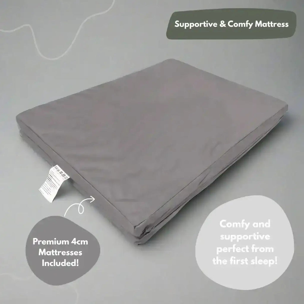 Airpod 3 Travel Cot Includes Newborn Bassinet Insert - Dark Grey
