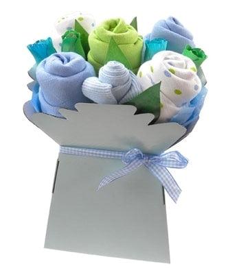 Say It Baby - Baby Boys Muslin Square Bouquet Gift
