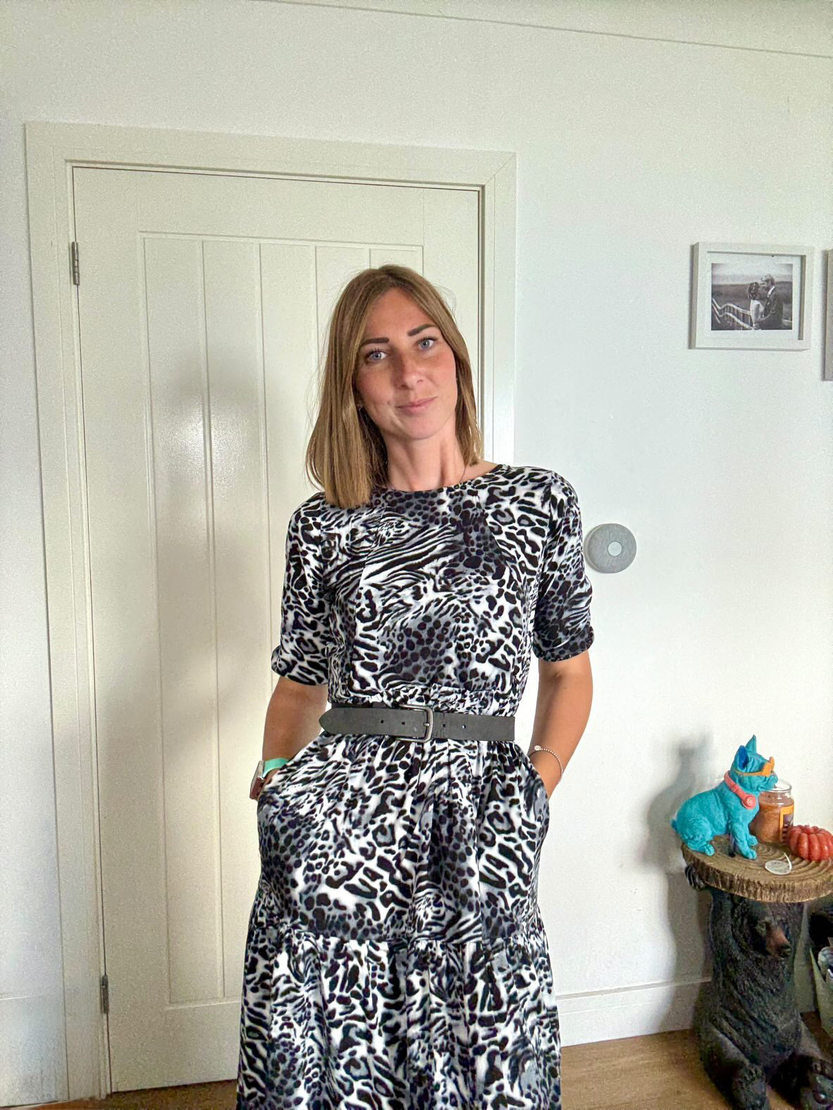 Milkymoon Midi Breastfeeding Dress - Grey Leopard