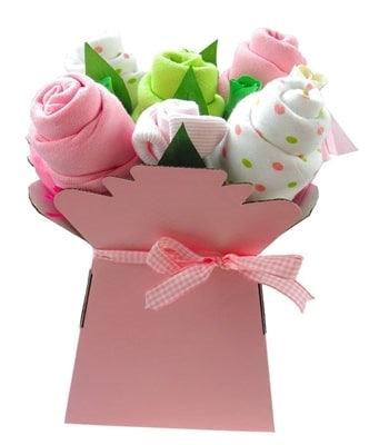 Say It Baby - Baby Girls Muslin Square Bouquet Gift
