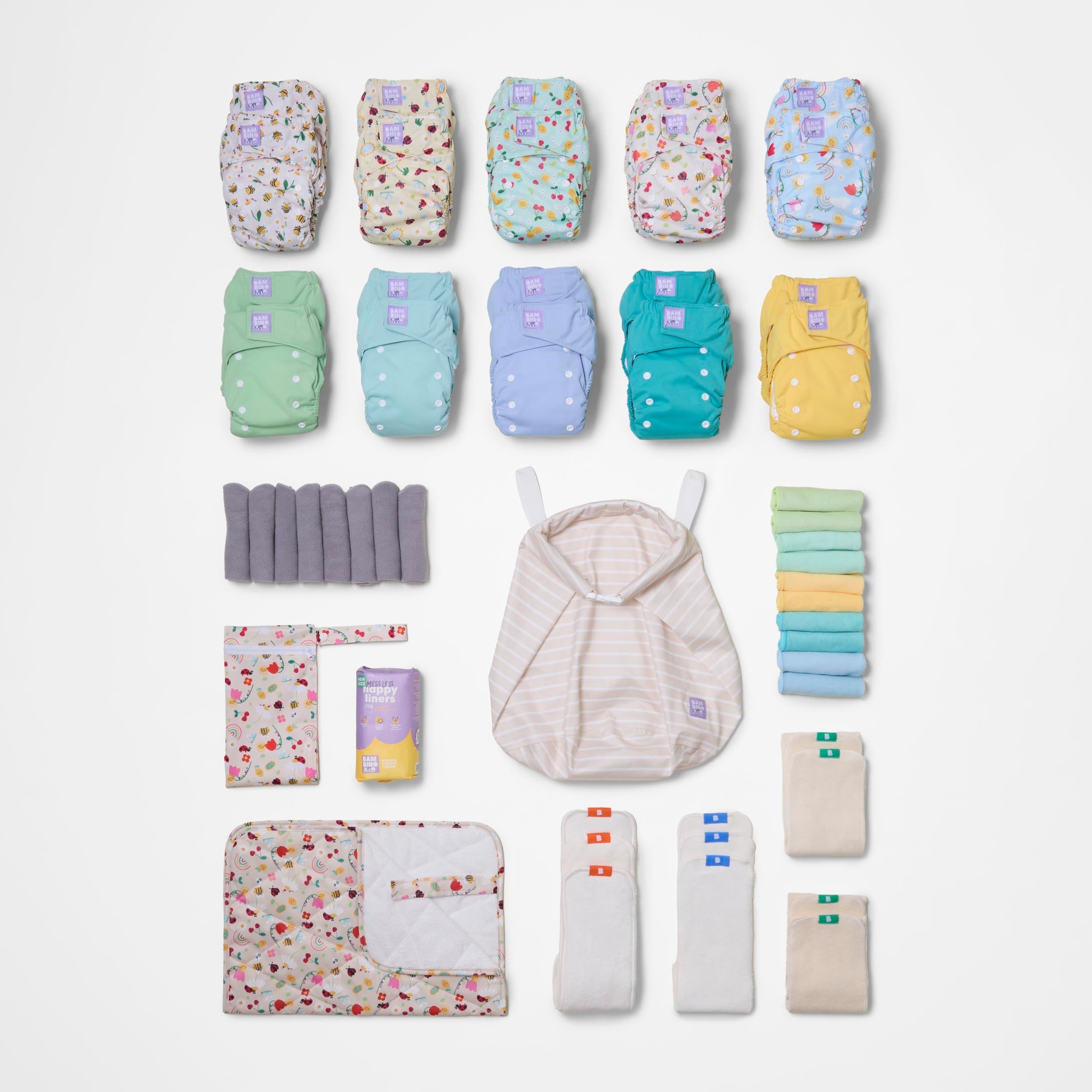 The Everything Reusable Nappy Bundle - Garden Party & Pastels