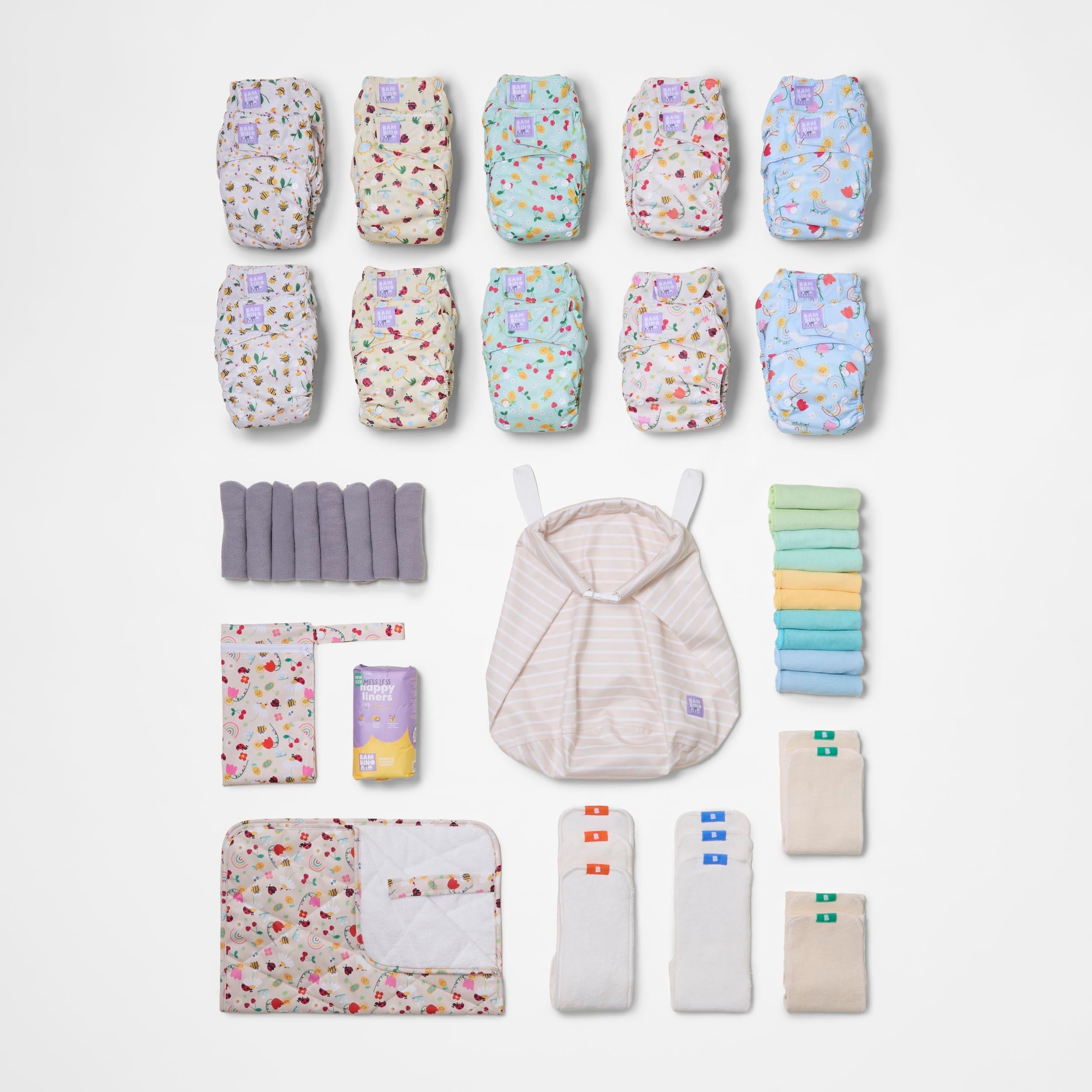 The Everything Reusable Nappy Bundle - Garden Party