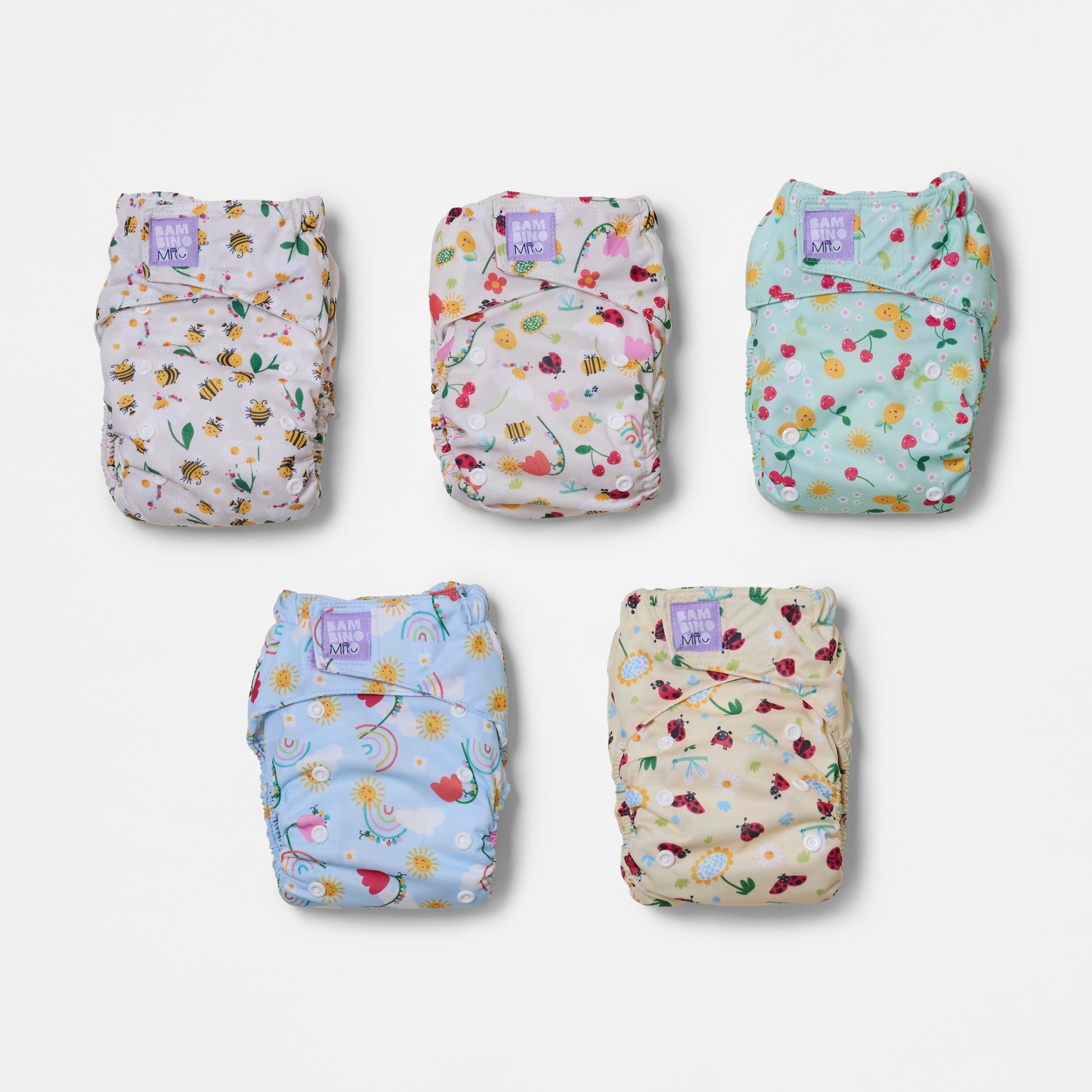 Revolutionary Reusable Nappy Bundle 5 Pack - Garden Party