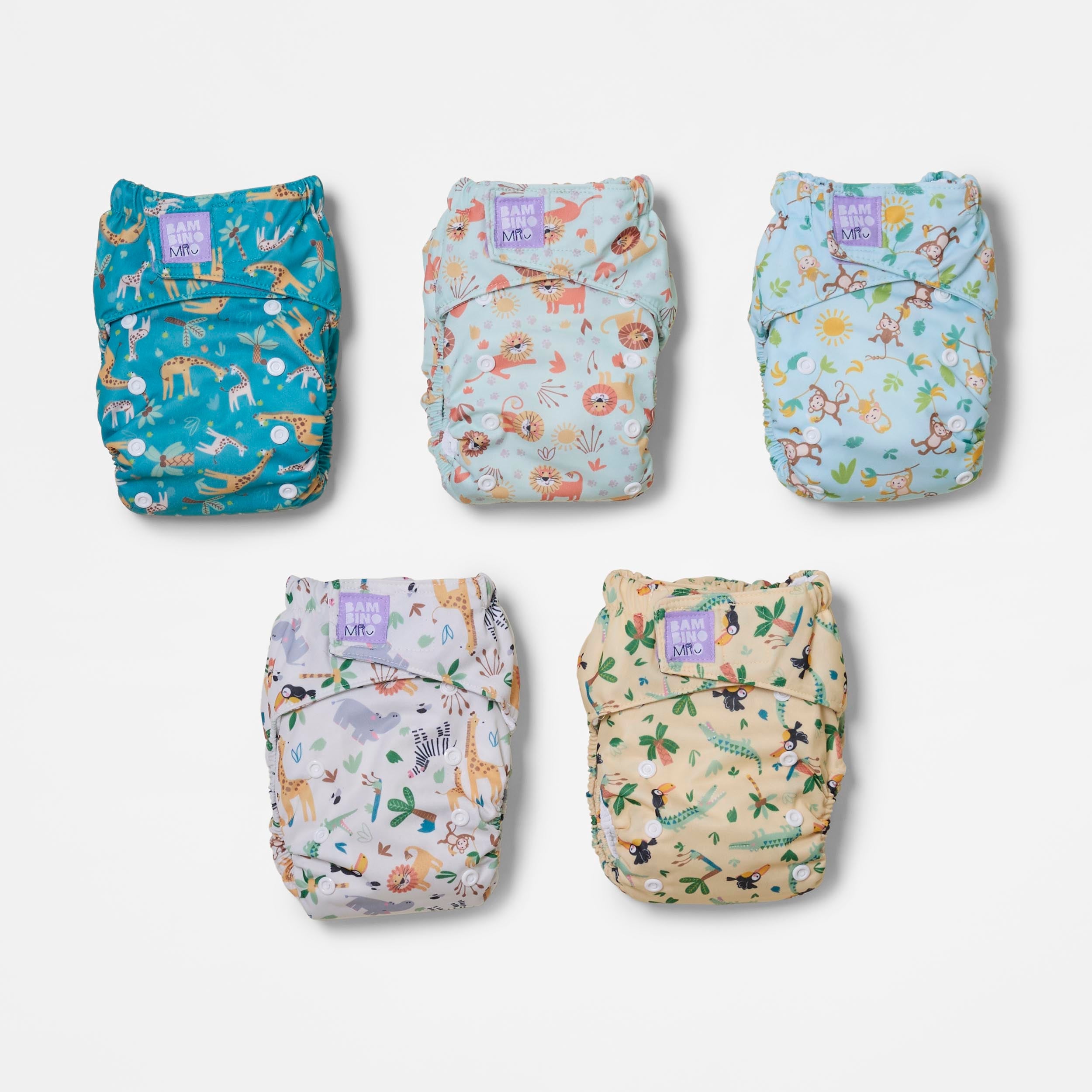 Revolutionary Reusable Nappy Bundle 5 Pack - Wild Life