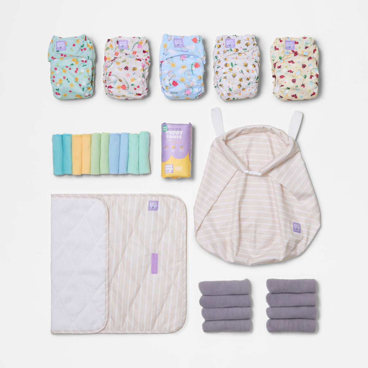 Bambino Mio Newborn Reusable Nappy Starter Bundle - Garden Party