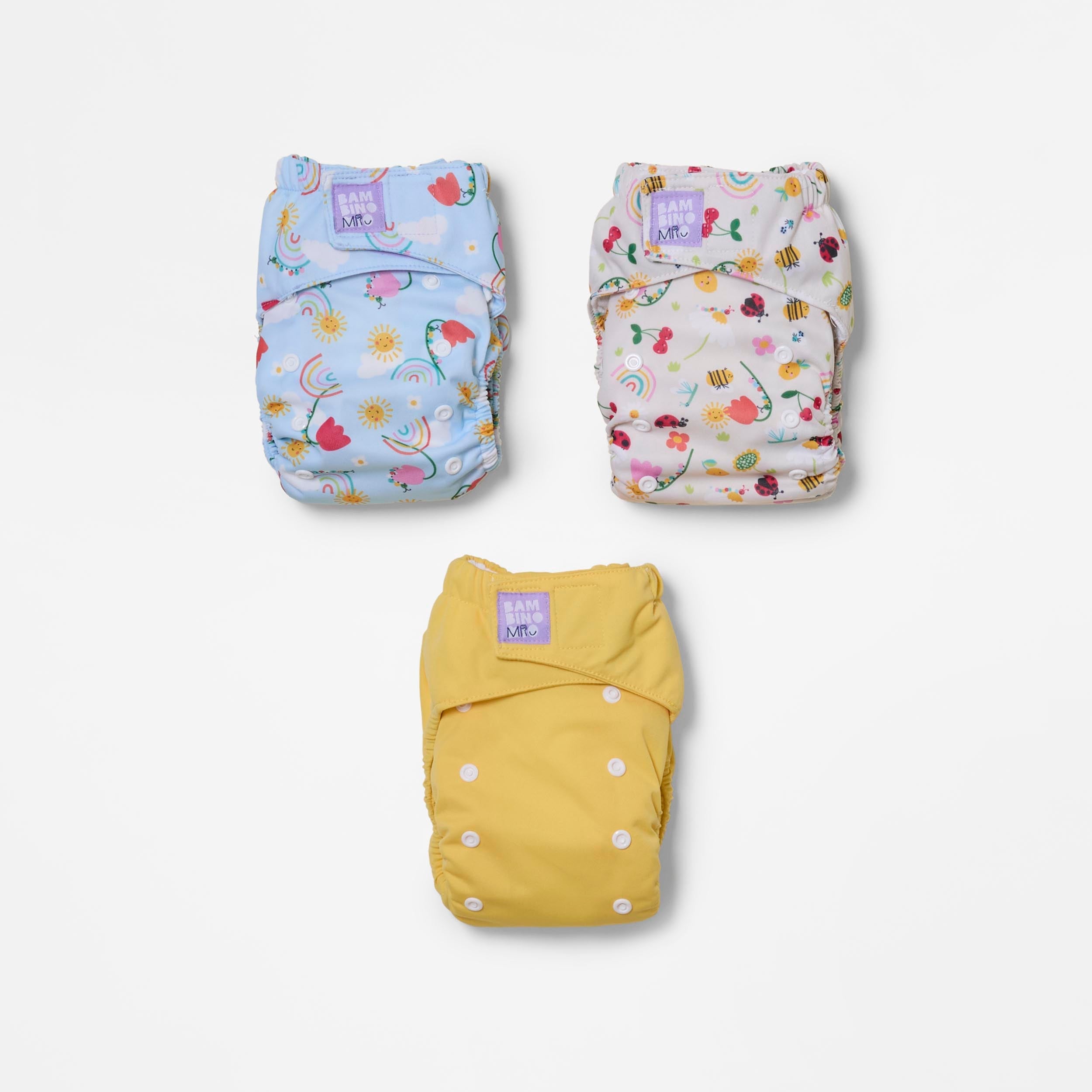 Revolutionary Try-Me-Trio Reusable Nappy Bundle - Garden Party